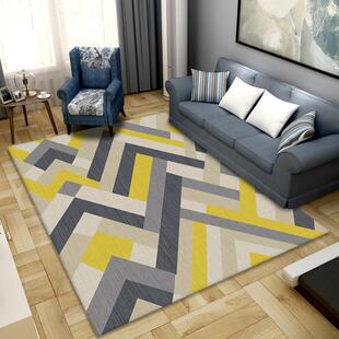 厂家茶几客厅卧室3印花地毯床边地垫毡子可水洗现代简约混纺