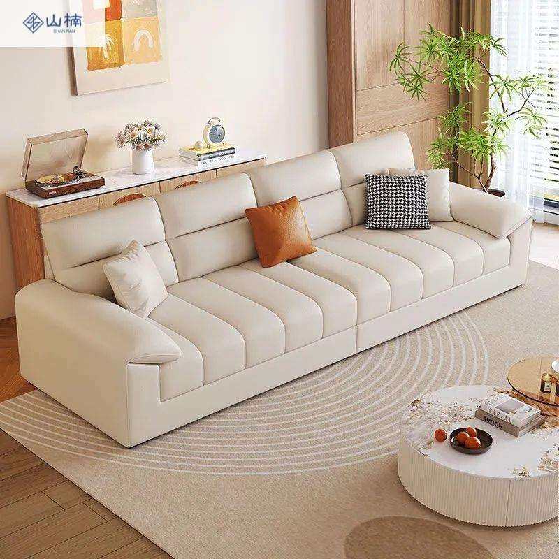 意式轻奢沙发组合小户型奶油风沙发客厅新款直排沙发现在简约沙发