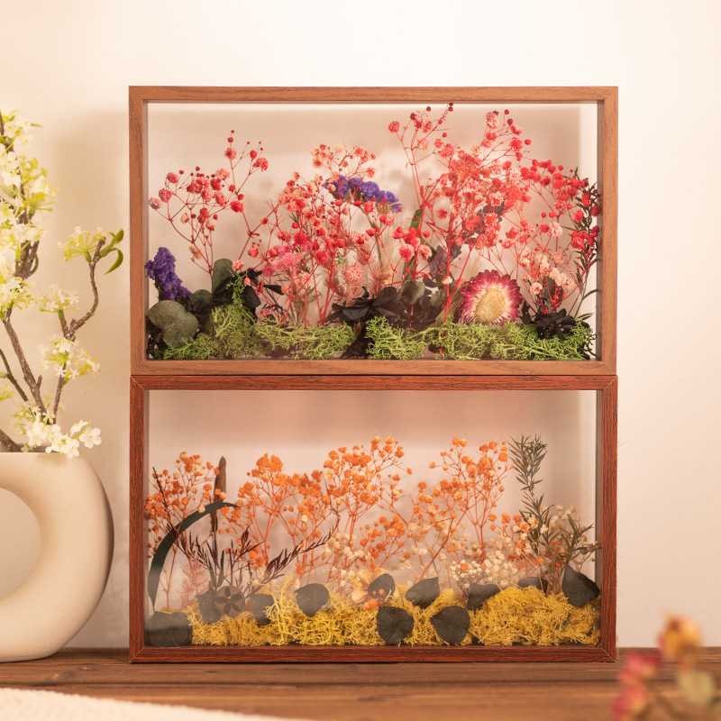 干花情人节中空双面透明画框相框