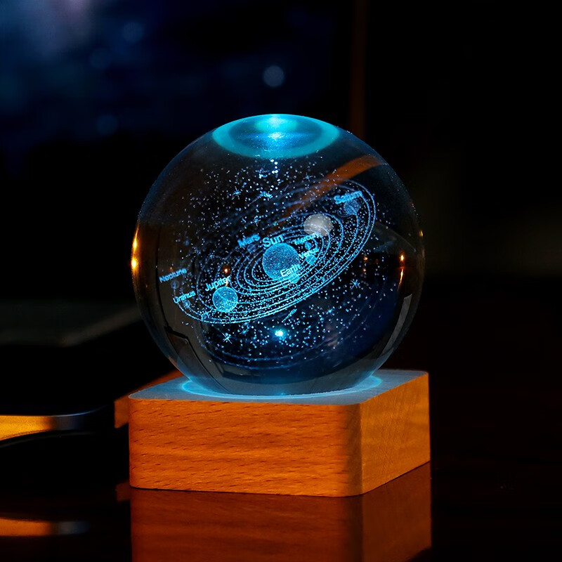 水晶球3D内雕宇银河太阳系生日礼物情人节礼品送女生男友孩子同学