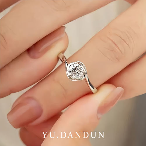 莫桑戒指50分钻漩涡单扭臂