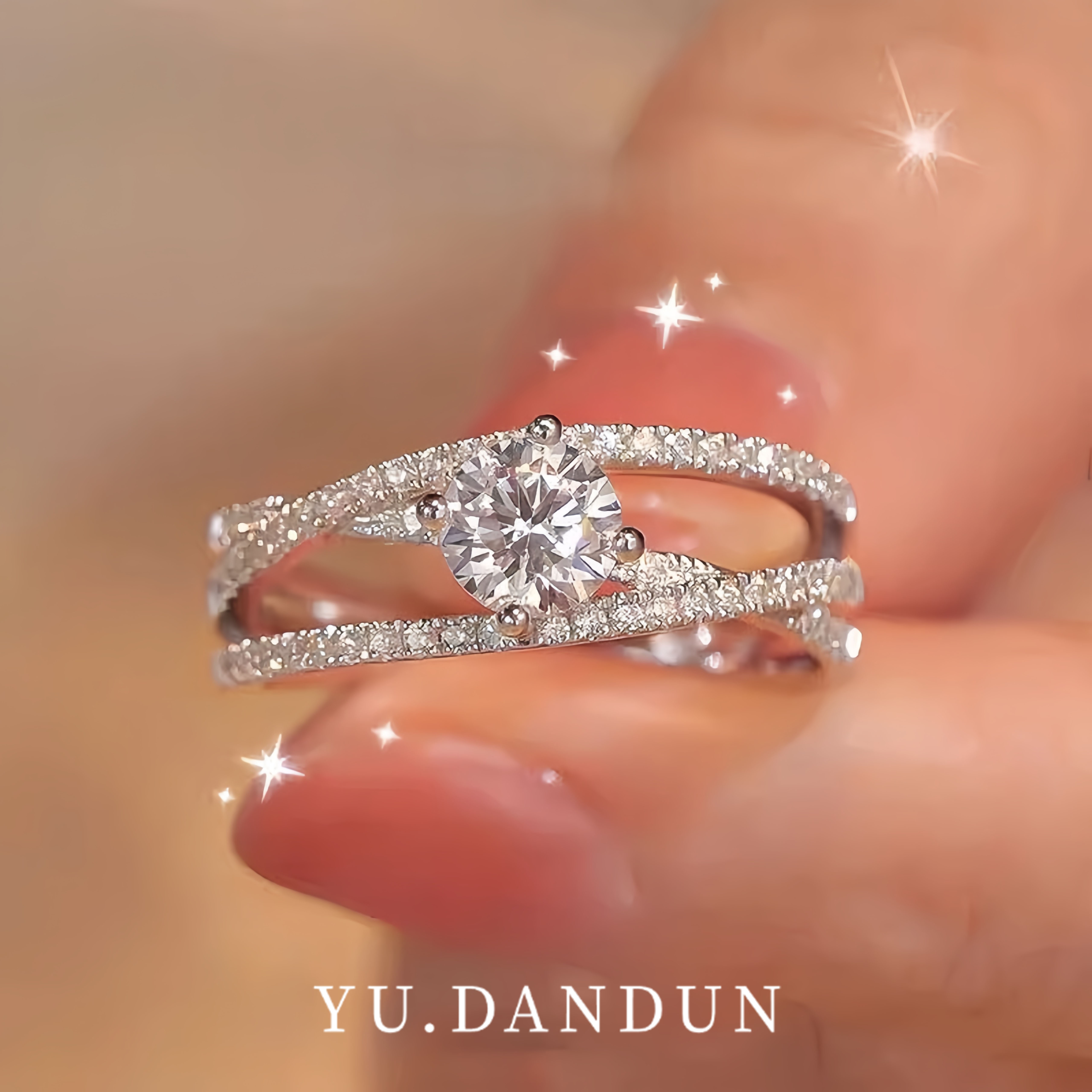 莫桑戒指1克拉三生世环钻