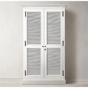 实木复古做旧衣柜百叶储物收纳柜简约卧室酒店别墅 美式 折扣价