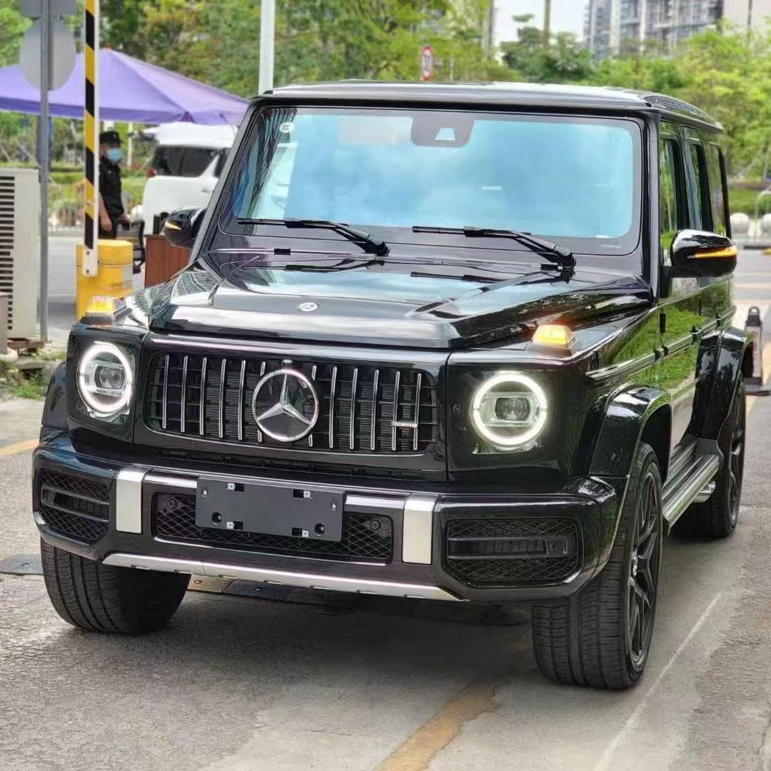 适用奔驰大G级g500g63g350g400g550改装鲨鱼前唇碳纤维保险杠前铲