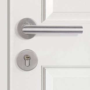 工程门锁具 室内卧室房间木门锁家用静音卫生间门把手不锈钢分体式