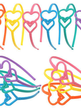 直销现货亚马逊热卖情人节辫子饰品心形发箍少儿头箍