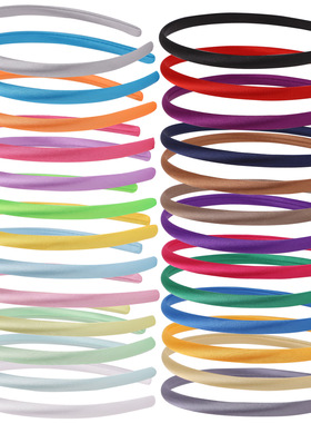 白底板环保品质直销亚马逊热卖10mm色丁发箍头饰发饰