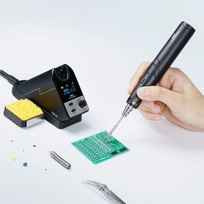 敏维miniware无线焊台TS1C充电式智能电烙铁电容储能台式焊接工具