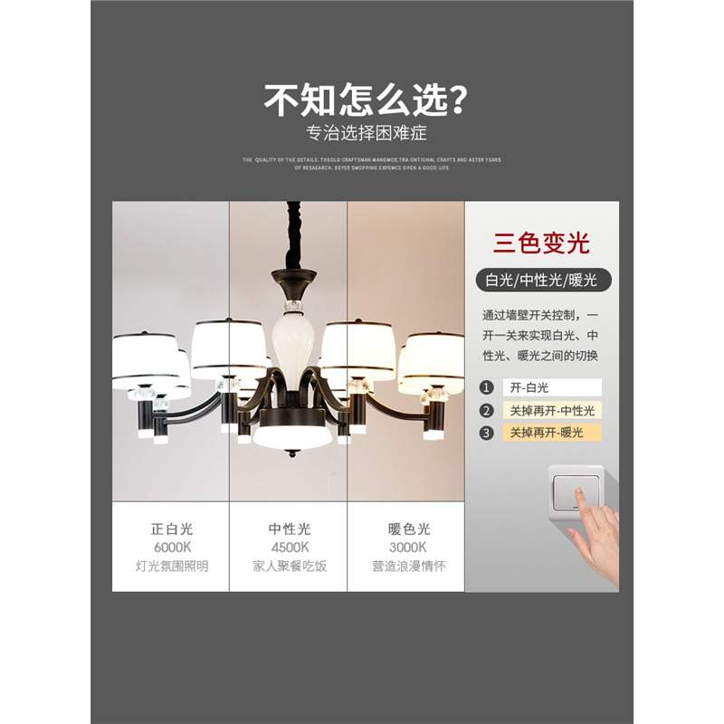 吊灯客厅灯北欧餐厅轻奢欧式现代简约2024年新款家用高档别墅灯具