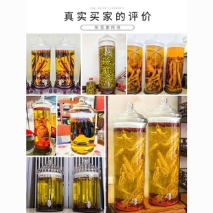 大容量加厚玻璃泡酒瓶泡酒专用酒瓶食品级密封圈高档带龙头存酒罐