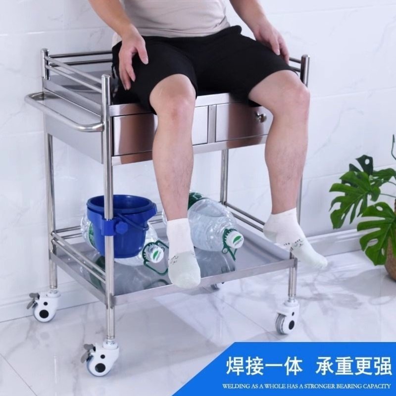 美容车仪器置物架304不锈钢治疗车医用小推车口腔种植手术推车