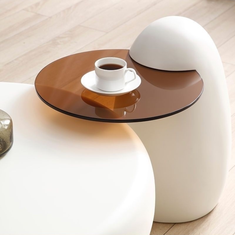 奶油风客厅家用小户型猫爪茶几桌现代简约轻奢新款茶几高级艺术感