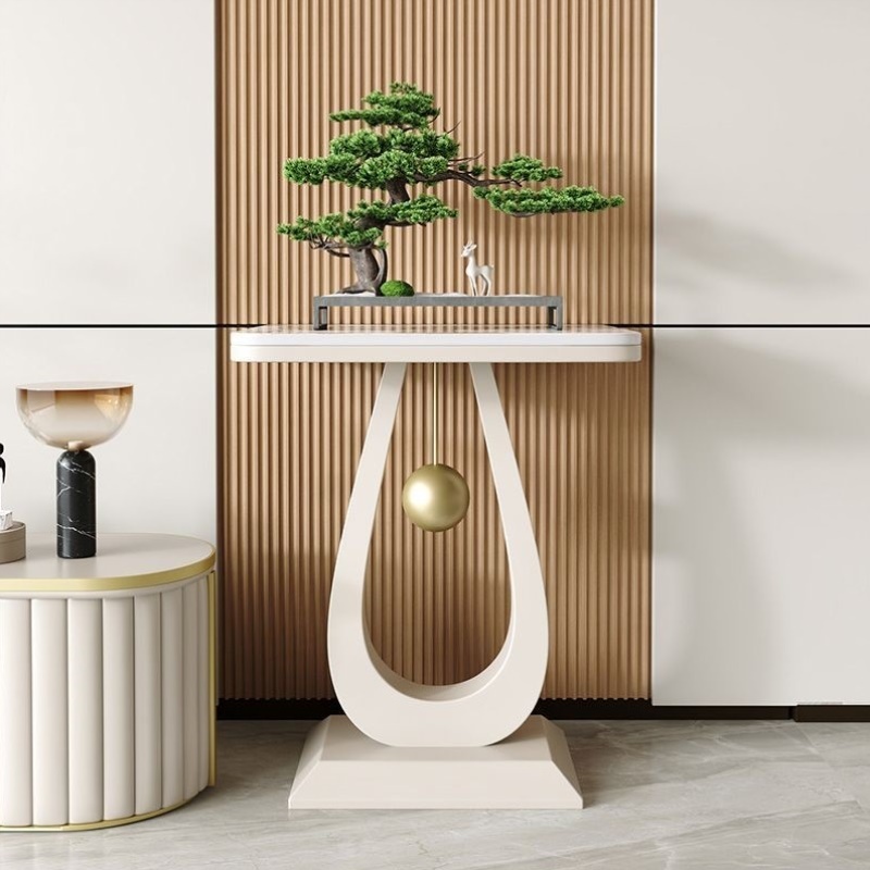 意式轻奢花架置物架北欧岩板花架子简约客厅沙发装饰架阳台花盆架