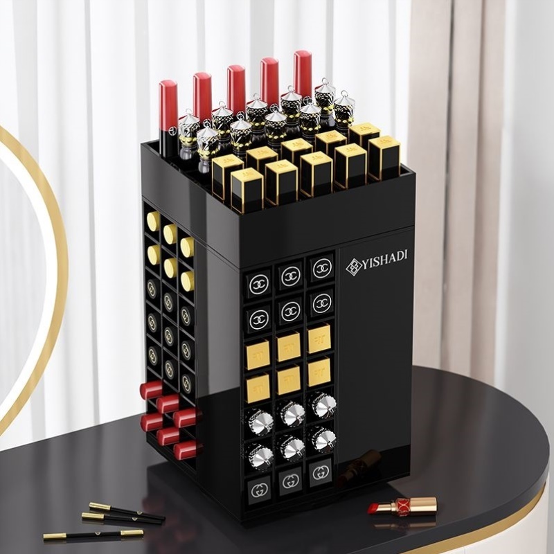 可旋转口红盒口红收纳盒架子多格欧式奢华收纳架唇膏盒唇釉收纳盒
