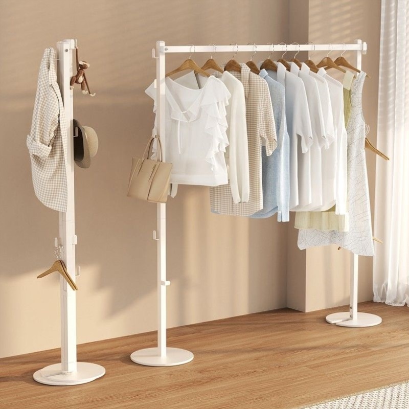 家用阳台卧室落可折叠晾衣杆地衣帽架子衣架加粗加厚挂衣架落地式