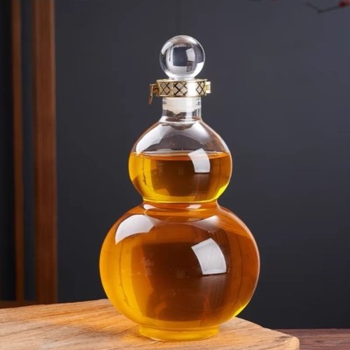 葫芦新款创意玻璃酒瓶耐热造型玻璃瓶泡酒专用手工透明密封空酒瓶