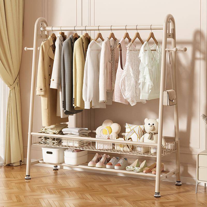 床边简易挂衣架落地卧室内家用衣帽架可移动客厅阳台晒晾衣服架子