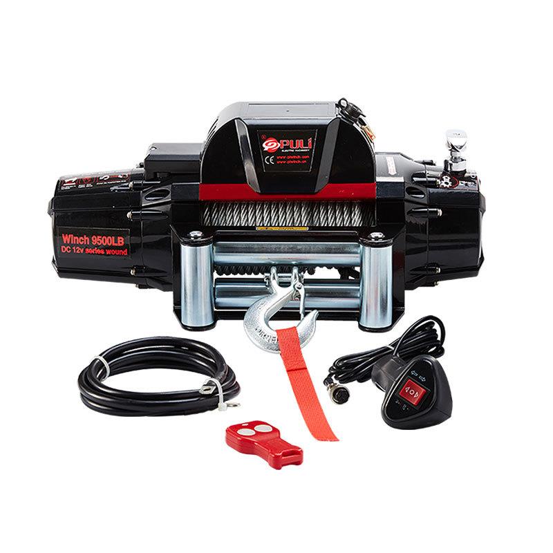 电动绞盘变形金刚连体款9500磅高密钢丝绳越野车牵引机越野自救