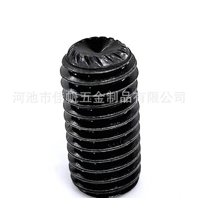 M3-M12防滑花齿无头紧定螺丝DIN916K顶丝机米螺钉内六角凹端滚花