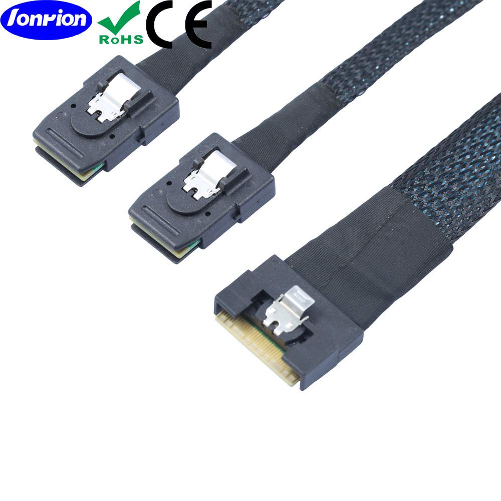 Slimline SAS8654 8X PCIE4.0全包防斜插转 2SFF8087服务器连接线