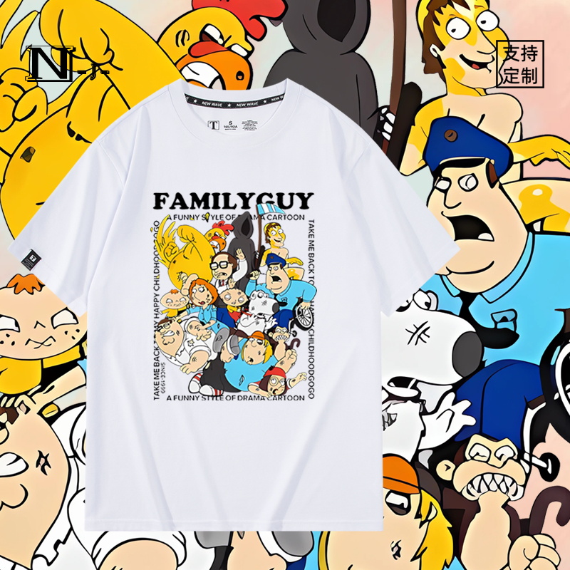 休闲宽松纯棉情侣短袖