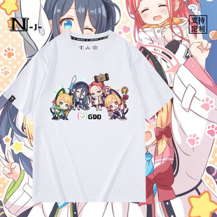 蔚蓝碧蓝档案游戏才羽桃井周边二次元学生男女纯棉短袖T恤休闲