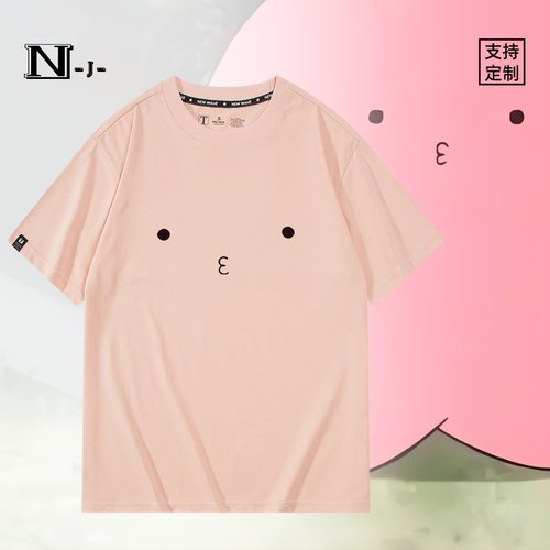 休闲宽松纯棉情侣短袖