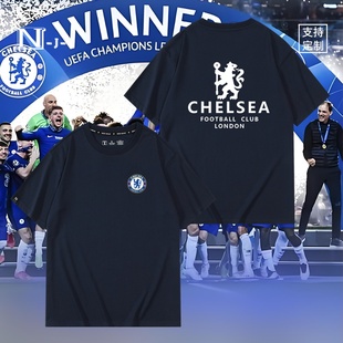 欧冠切尔西队服蓝军球迷纪念周边宽松纯棉短袖T恤衫上衣服男女夏