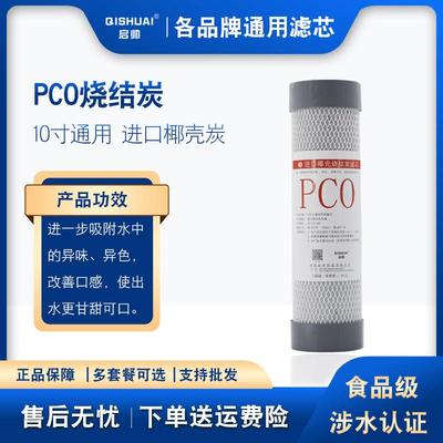 10寸后置烧结椰壳活性炭PCO/CTO滤芯净水器第五级平口通用滤芯