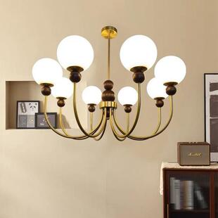 法式中古风吊灯魔豆奶油风灯美式复古客厅书房南洋衣帽间灯