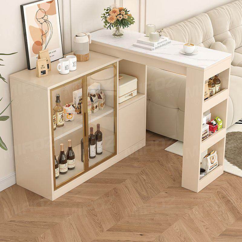 dpp吧台桌家用现代简约沙发柜客厅隔断边柜餐边柜实木伸缩轻奢窄
