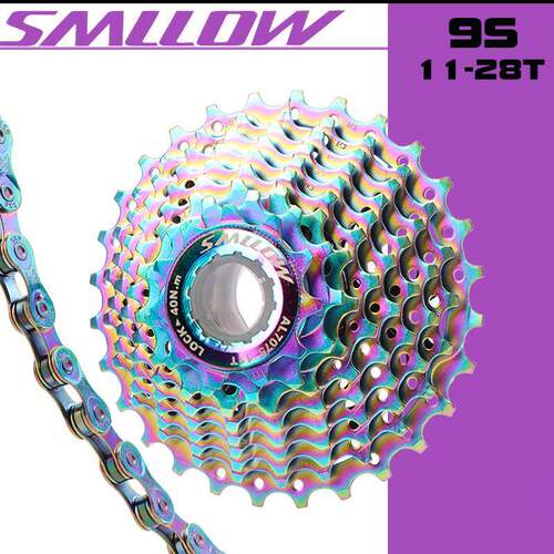 SMLLOW七彩超轻9速11-28T公路车卡式飞轮户外用品