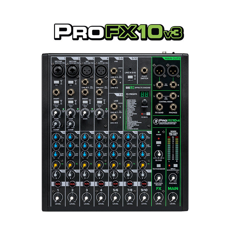 美奇RUNNINGMAN调音台ProFX10v3支持直播K歌带声卡话筒音响数字
