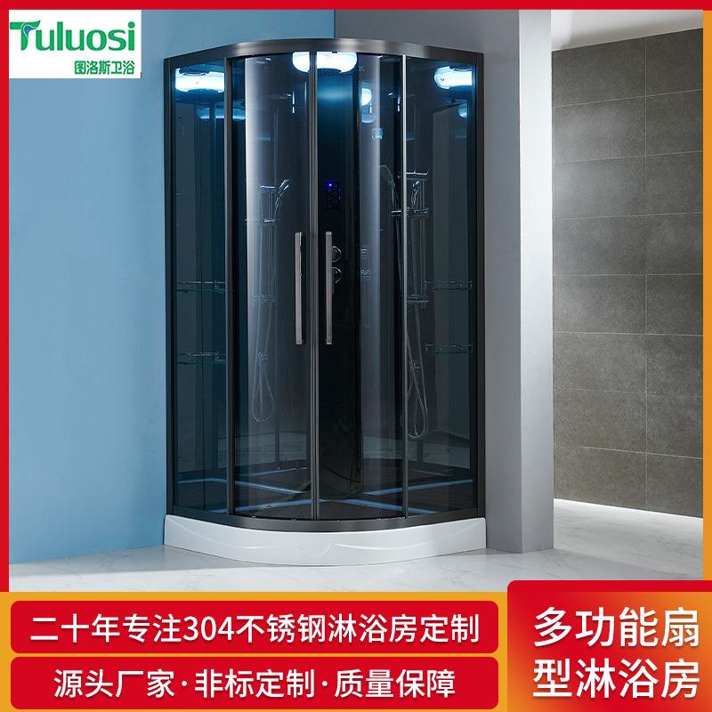 高端整体多功能电脑恒温淋浴房弧扇形淋浴房钢化玻璃淋浴室隔断门