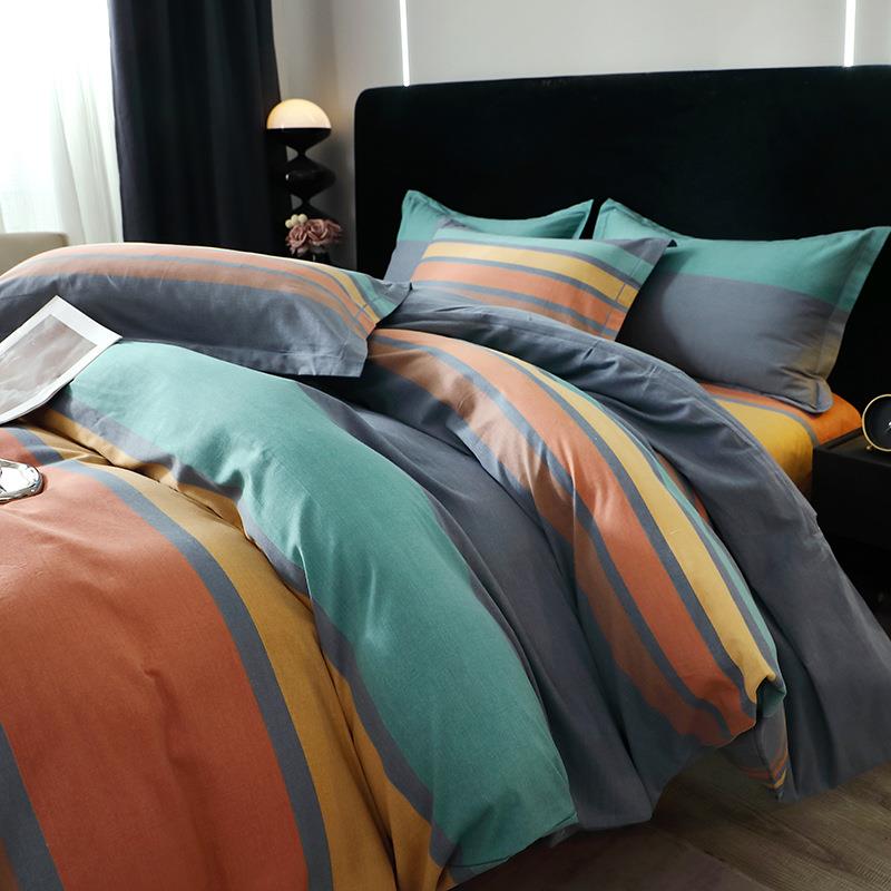 冬季加厚磨毛四件套纯棉印花生态被套床单床笠宿舍三件套