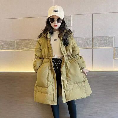 女童冬装过膝长款羽绒棉服2025冬季新款中大童棉袄外套洋气棉衣潮