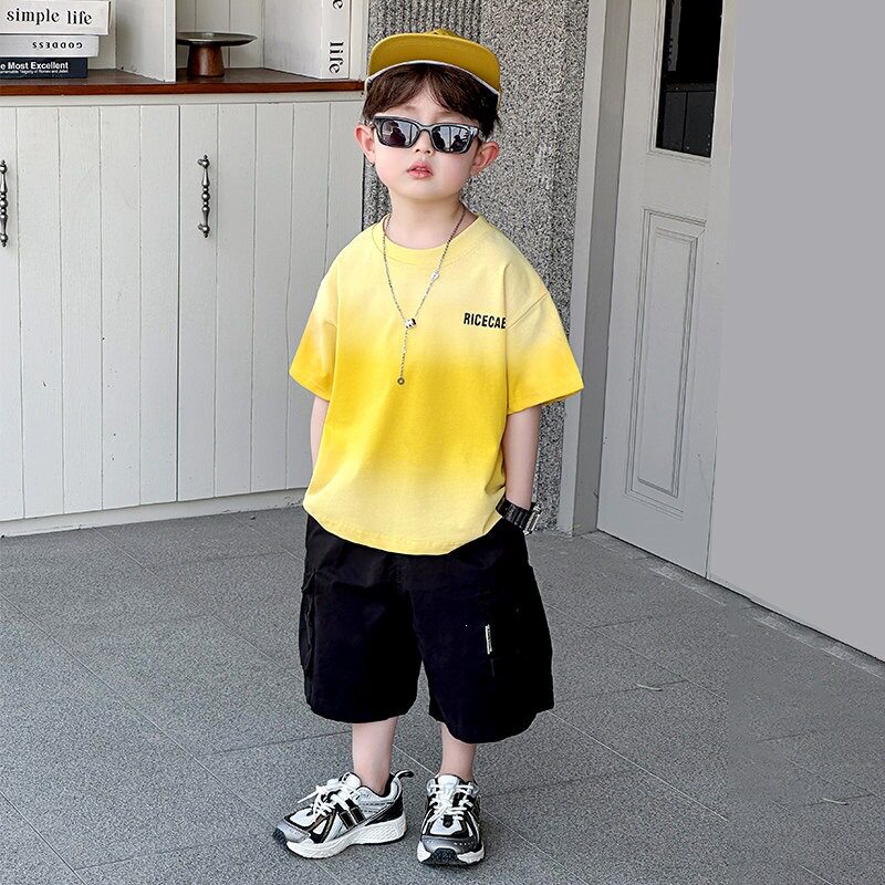 男小童洋气夏装短袖套装2026新款中小童宝宝夏季衣服宝宝两件套潮