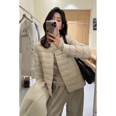 超轻薄羽绒服女冬季小个子时尚保暖韩版上衣设计感小众白鸭绒外套