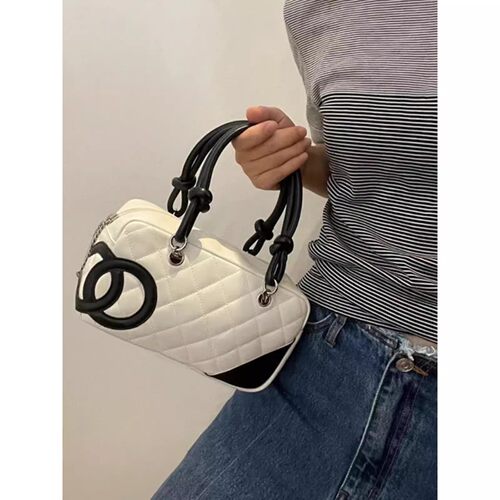 小香风中古女包康鹏保龄球枕头包