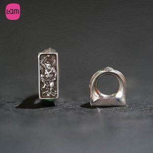 手作 lam 原創(chuàng)風(fēng)雷環(huán)925銀卡環(huán)卡子柏香籽金剛菩提文玩配飾