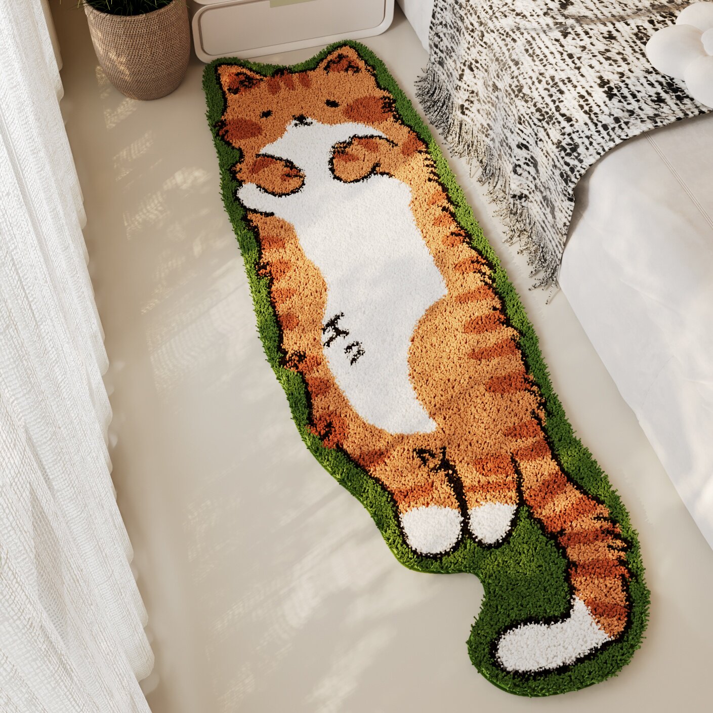 卧室床边地毯女孩儿童房间毛绒可机洗2025新款床边毯长条异形天津,居家布艺,床边毯,淘宝优惠券,粉丝福利购,淘宝优惠卷