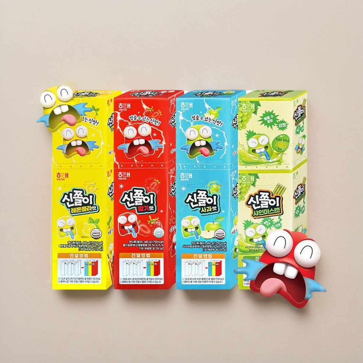 韩国进口海太长条长舌头软糖24g条酸甜果汁软糖果橡皮糖小零食品