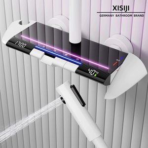 德国太空舱双色氛围灯数显恒温冷热淋浴花洒套装家用增压