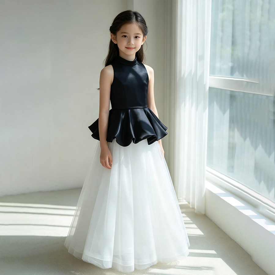 女童晚礼服钢琴演出服高端轻奢图片