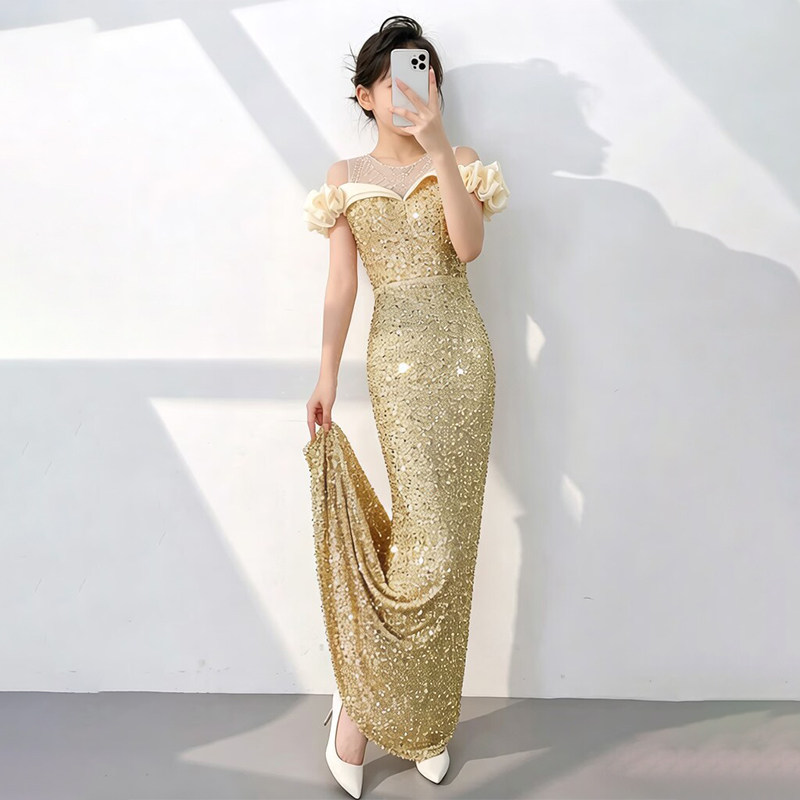 亮鱼尾轻奢高级感生日儿童演出服图片