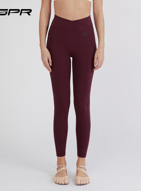 ’NSPR运动长裤高弹修身瑜伽裤紧身高腰提臀跑步健身运动裤红色