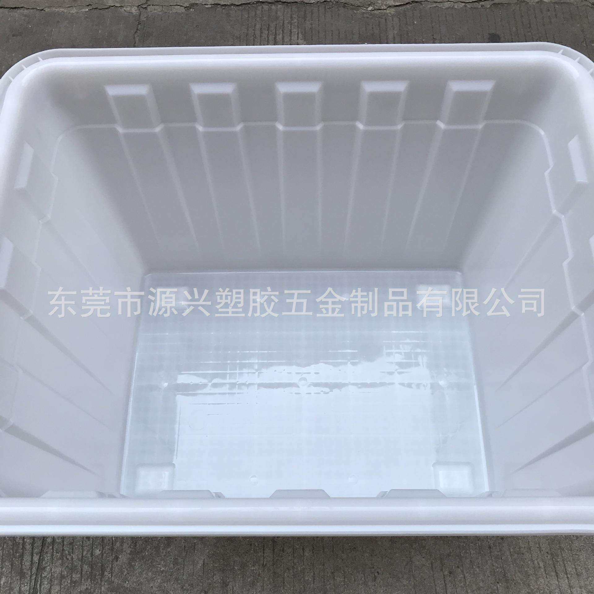 特大号加厚600升塑料水箱带轮方桶周转箱 蓝白红色车间储物胶框子