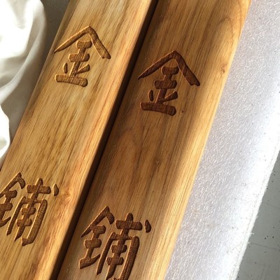 玻璃门拉手定制logo实木质肯德基店铺门木质雕刻字定做有框门把手