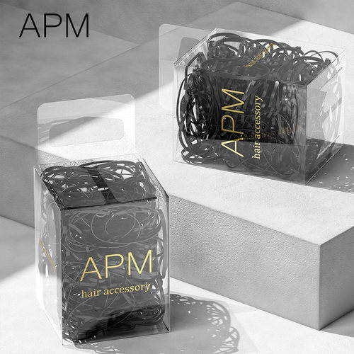 APM黑色高弹不伤发皮筋发圈发绳