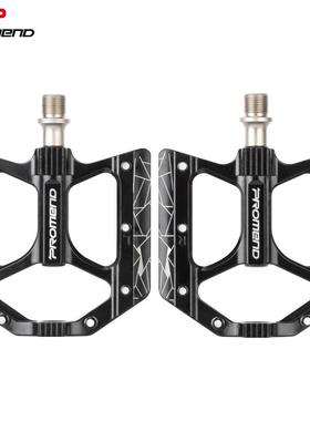 PROMEND自行车脚踏 M28铝合金山地车宽面脚蹬3培林DU轴承单车踏板